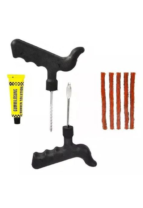 Pack de 2 kits de emergencia para reparación de pinchazos, neumáticos, auto y moto-1