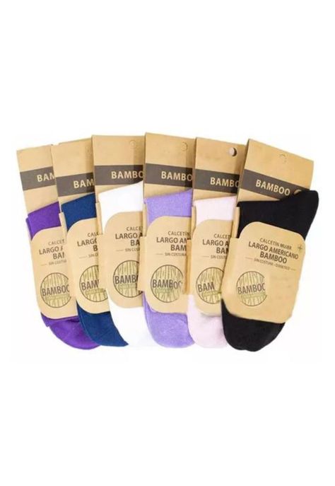 Calcetines de bambú para mujer, diabéticos, sin costuras, 12 unidades, multicolor-4