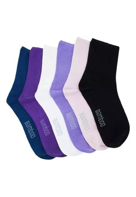 Calcetines de bambú para mujer, diabéticos, sin costuras, 12 unidades, multicolor-6