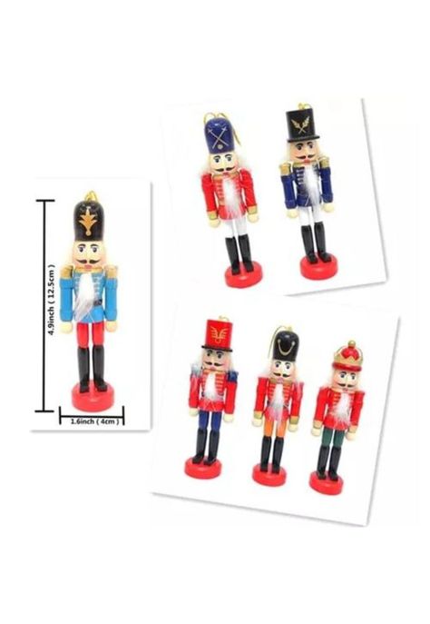 X4 cascanueces navideños adornos para árbol de Navidad multicolor-1