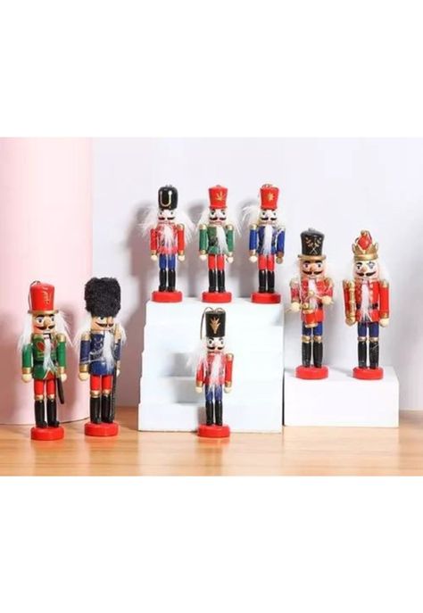 X4 cascanueces navideños adornos para árbol de Navidad multicolor-3