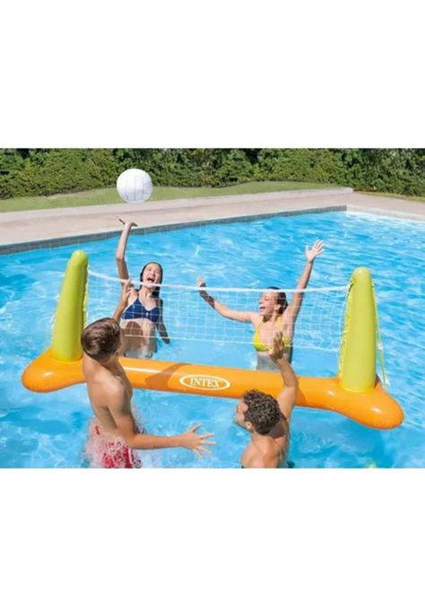 Juego inflable de voleibol para piscinas amarillo-3