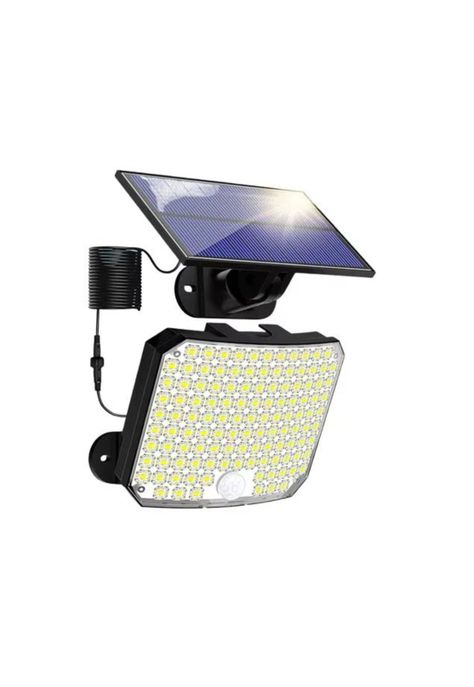 Foco solar exterior panel solar luces solares 100w negro-1