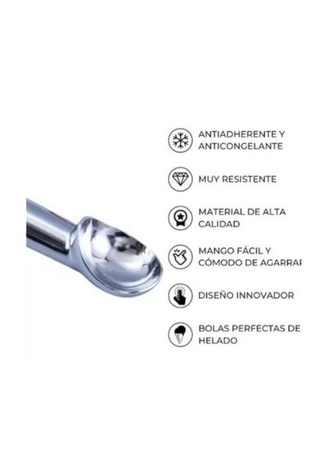 Cuchara helado aluminio resistente color plata-2