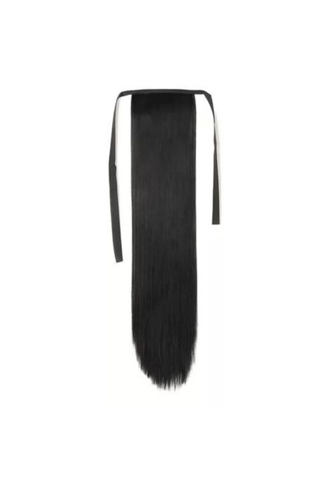 Postizos de extensiones de cola, fibra Kanekalon, pelo liso-1