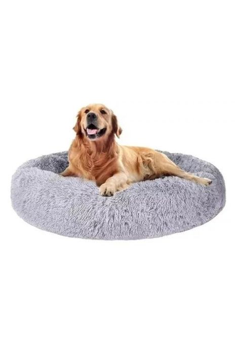 Cama para mascotas antiestrés 110 cm talla XXL gris-0