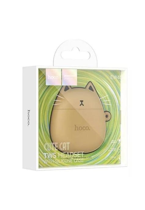 Audífonos Hoco EW45 in ear Bluetooth TWS caramel cat café-6