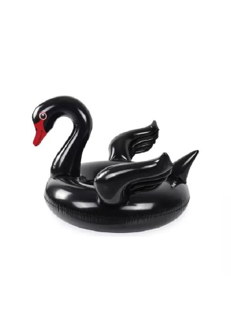 Flotador inflable grande cisne negro-0