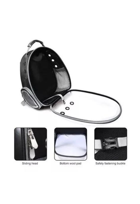 Bolsa de viaje para gatos mochila transparente mascotas rosado-5