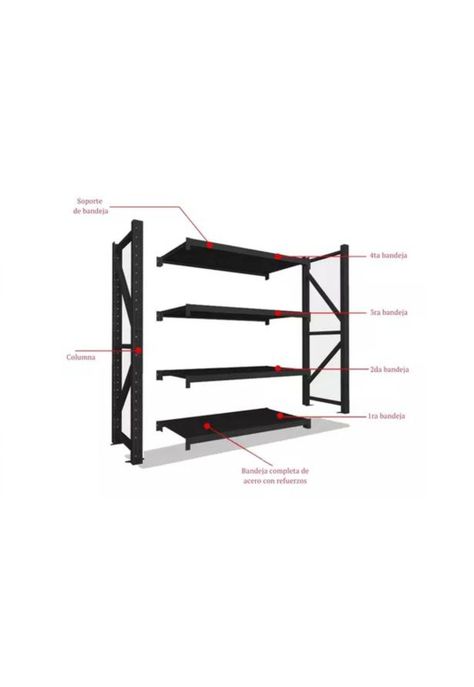 Estante Metálico Laru Racks 200x60x200cm 1200kg Heavy Duty-1