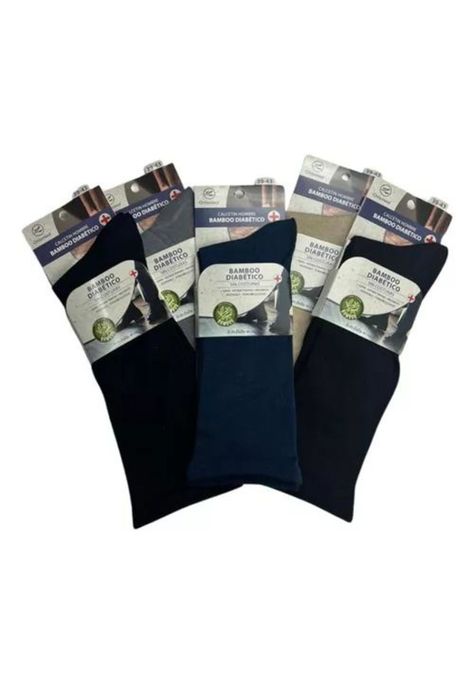 Pack de 5 calcetines de bambú y cobre, diabéticos, colores oscuros-1