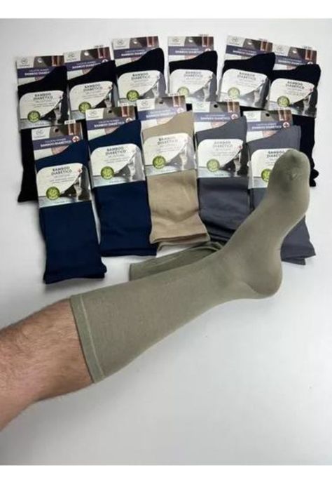Pack de 5 calcetines de bambú y cobre, diabéticos, colores oscuros-2