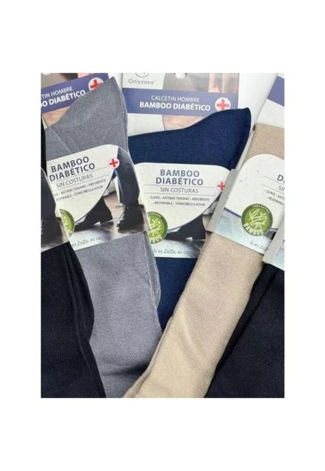 Pack de 5 calcetines de bambú y cobre, diabéticos, colores oscuros-4