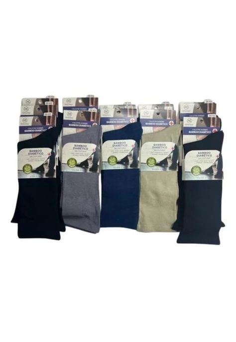 Pack de 5 calcetines de bambú y cobre, diabéticos, colores oscuros-5