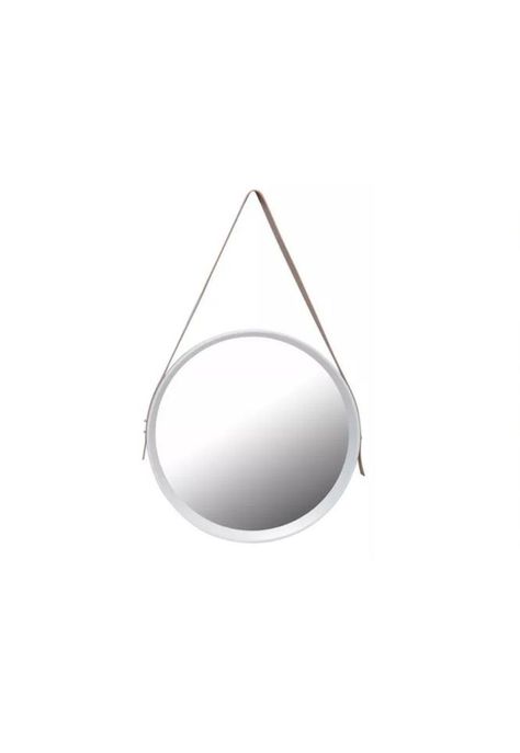 Espejo Circular 52cm Diámetro con Correa Plástica VGO Blanco o Negro-0