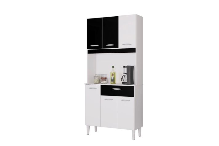 Mueble de cocina Cassia 6 puertas blanco/negro-0
