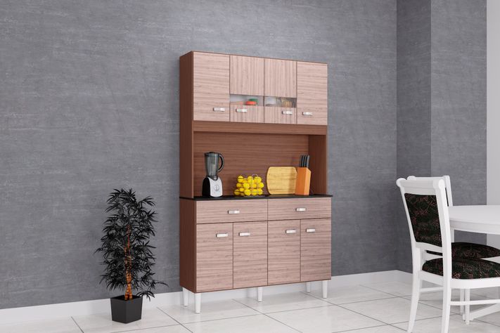 Mueble de Cocina Manu 8 Puertas Capuchino/Almendra-1