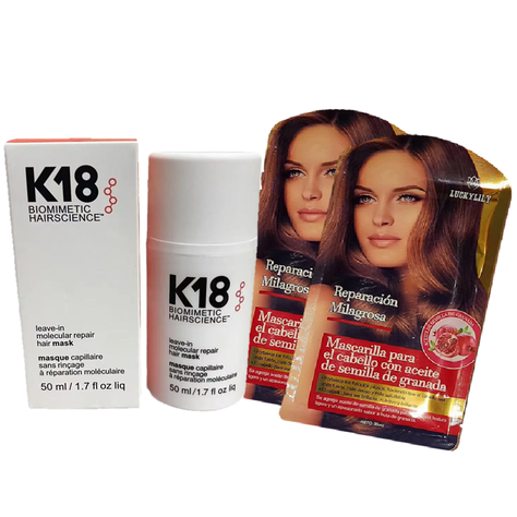 Mascarilla Reparadora K18 (50Ml) + 2 Mascarillas Capilares (35Ml)-0