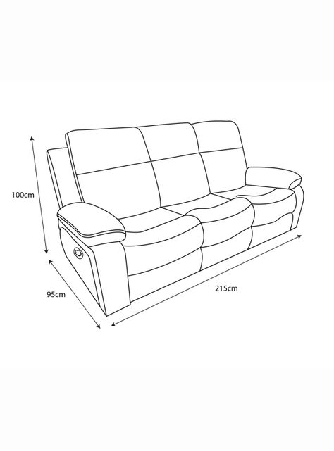Reclinable 3 Cuerpos Brunei Negro-4