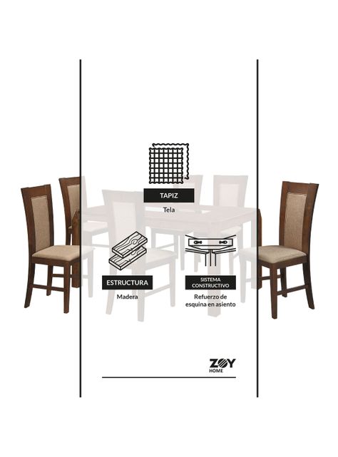 Juego de Comedor Bali 6 Sillas-6