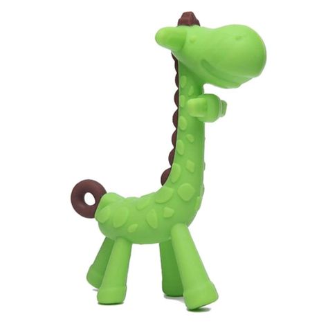 Mordedor de silicona para bebé verde-0