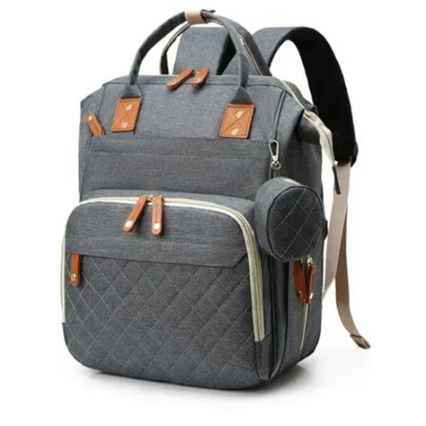 Mochila pañalera maternal gris -2