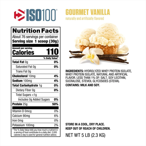 Iso 100 - 5lbs - Dymatize Proteina - Vainilla-1