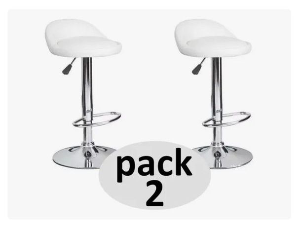 Pack 2 Silla Piso Bar Altura Regulable Taburete Respaldo-2