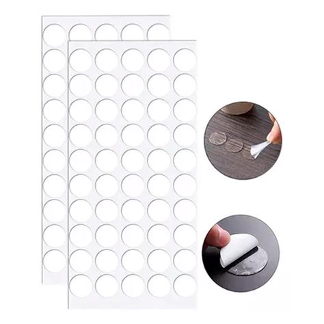 Adhesivo Circular De Doble Contacto Transparente 100pzs-1
