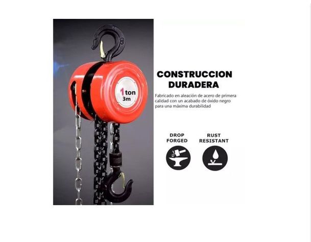 Tecle Polipasto Manual Con Cadena 1 Toneladas X3 Metros-1