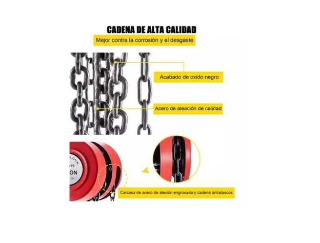 Tecle Polipasto Manual Con Cadena 1 Toneladas X3 Metros-2