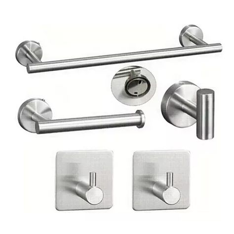 Set De 5 Accesorios De Baño Acero Inoxidable -0