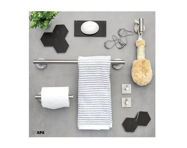 Set De 5 Accesorios De Baño Acero Inoxidable -4