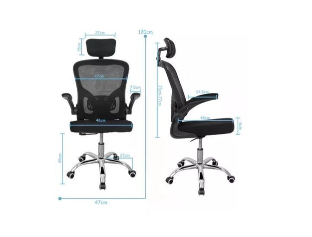 Silla De Oficina Ergonómica, Tapicería Cómoda Con Ruedas-3