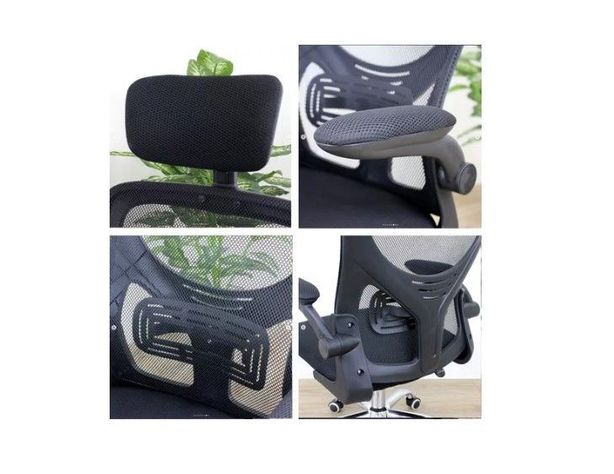 Silla De Oficina Ergonómica, Tapicería Cómoda Con Ruedas-5