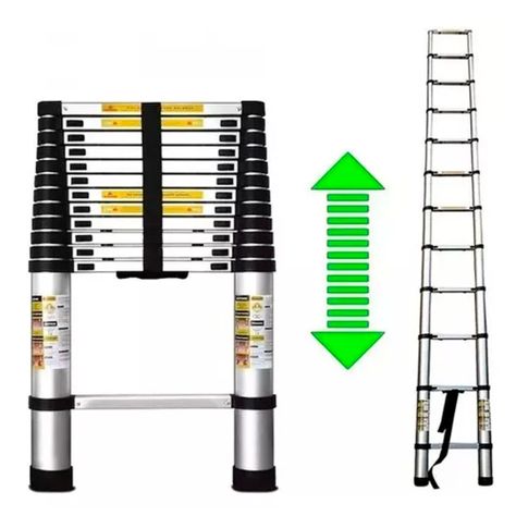 Escalera Telescopica Soporta 150kg Aluminio Retráctil 3.2 M-2