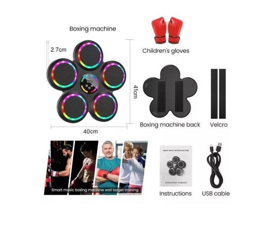 Máquina Boxeo Musical Entrenamiento Soporte Boxeo Bluetooth-1