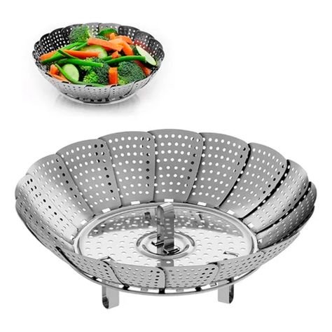 Vaporera Plegable Cocina Cesta Humeante Olla De Vapor-1