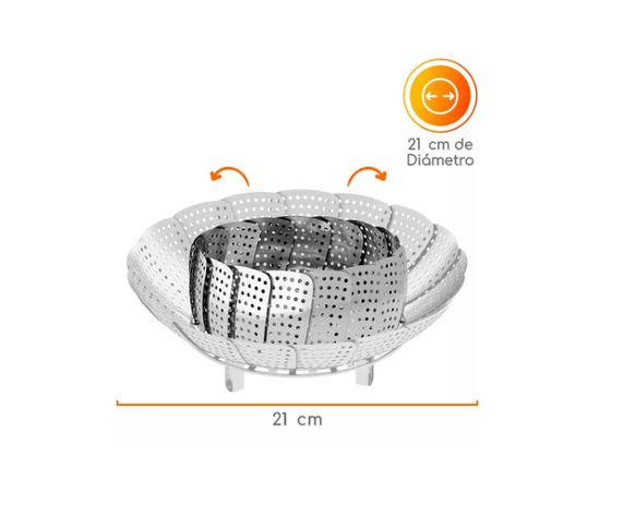 Vaporera Plegable Cocina Cesta Humeante Olla De Vapor-2