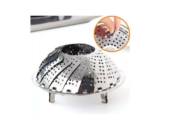 Vaporera Plegable Cocina Cesta Humeante Olla De Vapor-4