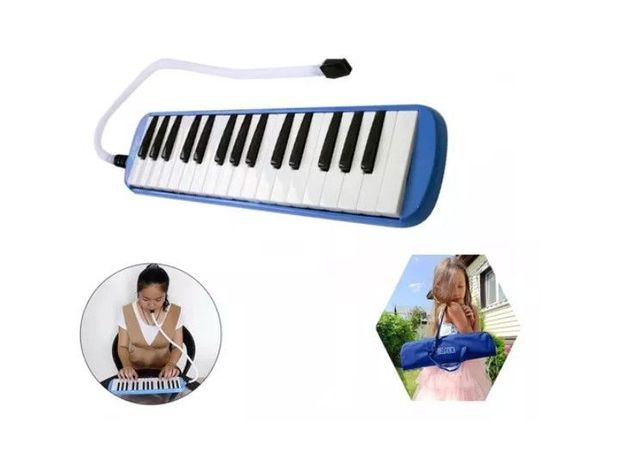 Melódica Teclado 32 Notas + Boquilla + Estuche Maletin /azul-4
