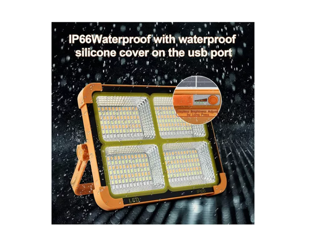 Luz Solar Portátil Led 100w 10000lm Ip66 -4