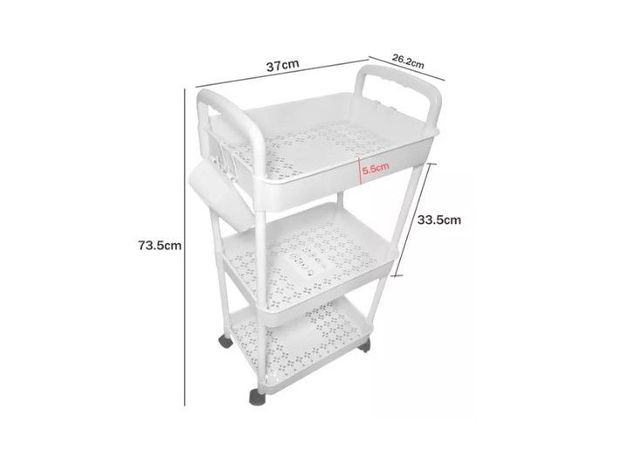 Carrito Organizador Con Ruedas Asas Multiuso 3 Niveles-1