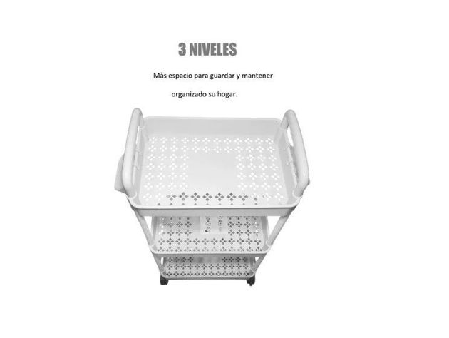 Carrito Organizador Con Ruedas Asas Multiuso 3 Niveles-4