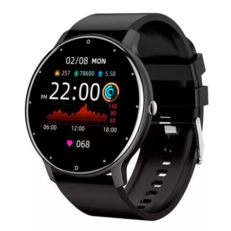 Smartwatch Genérica Zl02 Malla Negra De Silicona Y Bisel-0