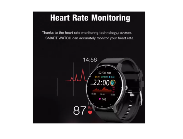 Smartwatch Genérica Zl02 Malla Negra De Silicona Y Bisel-3