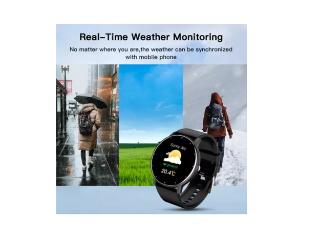 Smartwatch Genérica Zl02 Malla Negra De Silicona Y Bisel-7