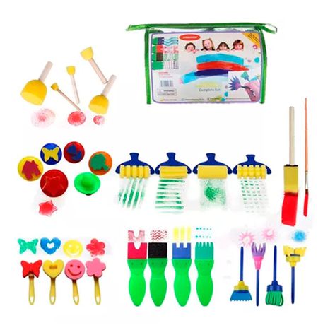 Set 29 Esponja Cepillo Brocha Pincel Para Pintar/pintura Arte-0