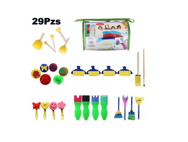 Set 29 Esponja Cepillo Brocha Pincel Para Pintar/pintura Arte-5