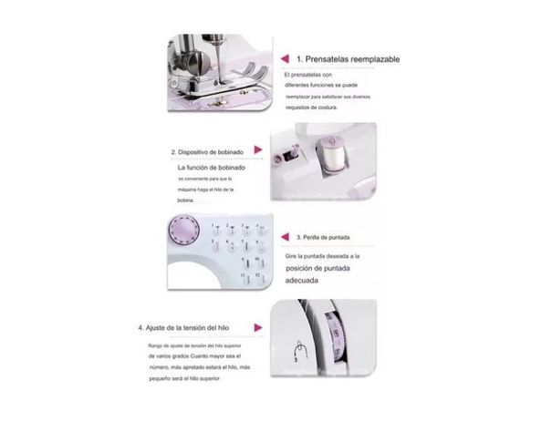 Maquina De Coser Eléctrica 12 Tipos Costura Con Pedal-3